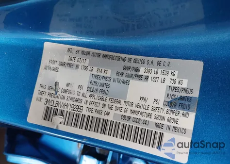 2017 Toyota Yaris Ia from USA, damaged, VIN 3MYDLBYVXHY192969